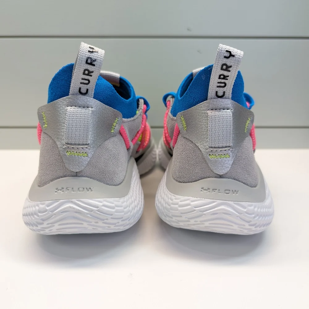 Under Armour Curry Flow Cozy Grey Electric Blue Running Training Shoes Men's 6.5